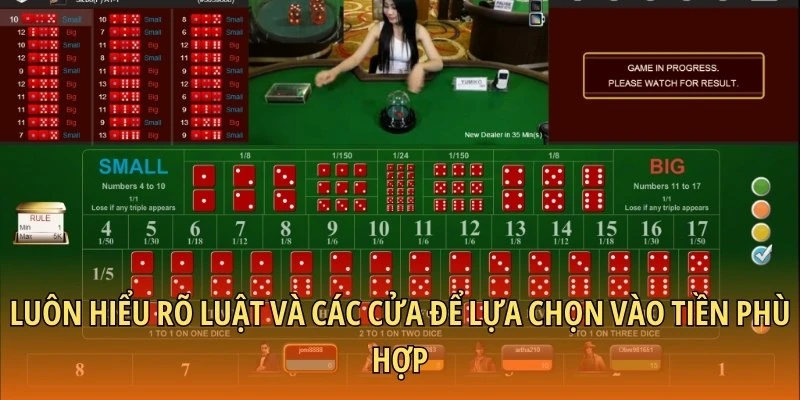 Luôn hiểu rõ luật và các cửa để lựa chọn vào tiền phù hợp