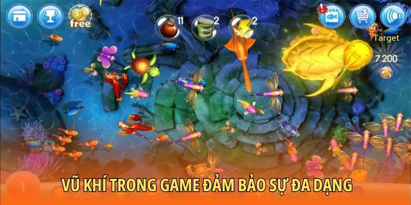 Vũ khí trong game đảm bảo sự đa dạng